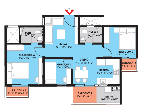 2 BHK Floor Plan
