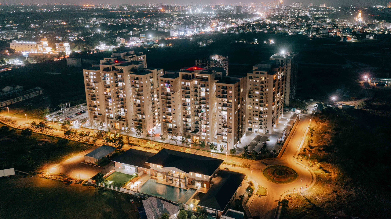 Night aerial view